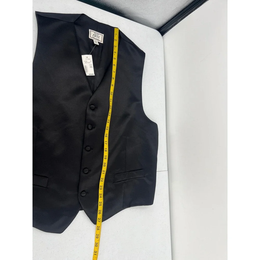 Jos. A. Bank 1905 Black Tuxedo Vest Mens XXL NWT Formal Waistcoat